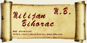 Milijan Bihorac vizit kartica